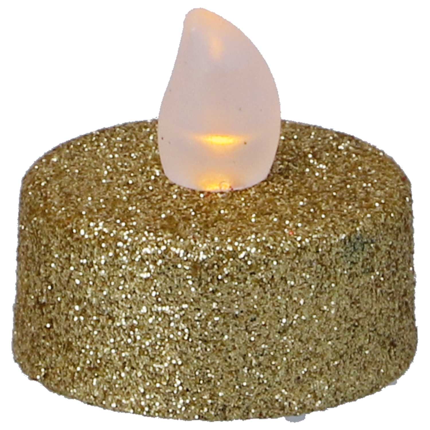 Teelichte LED Glitter 4er 3f sort