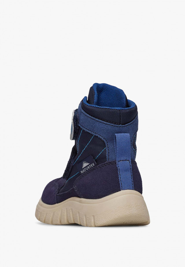 NATURINO RIVO VL WP.Stiefel aus Leder und technischem Gewebe, Marineblau