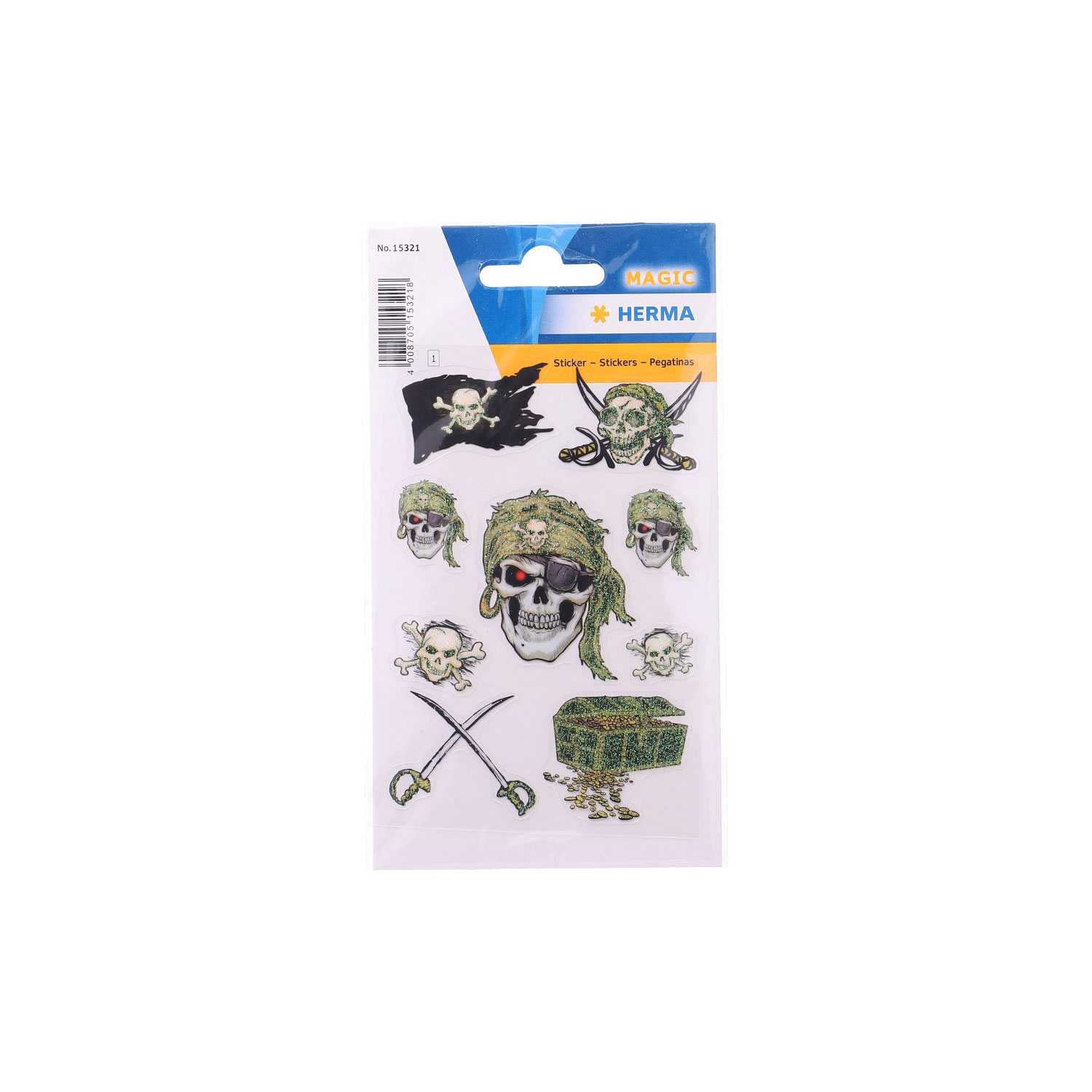 Herma Sticker Piraten beglimmert 1 Blatt