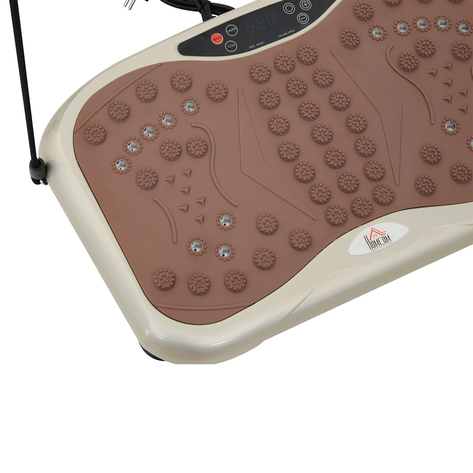 HOMCOM Vibrationstrainer mit USB-Lautsprecher schwarz, beige, braun 54 x 33 x 14 cm (LxBxH)