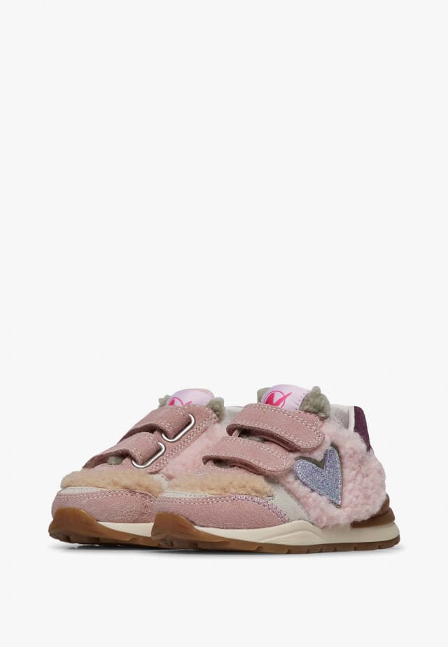 NATURINO QUELLY VL.Sneakers aus Veloursleder und Wolle, Rosa