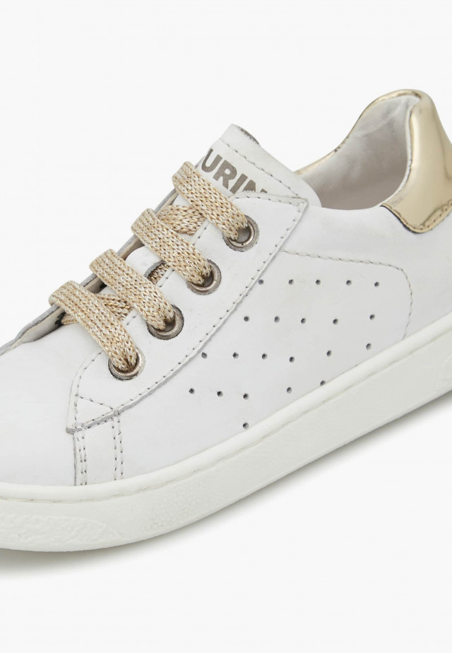 NATURINO HASSELT 2 ZIP.Sneakers aus Leder, Weiß-Platin
