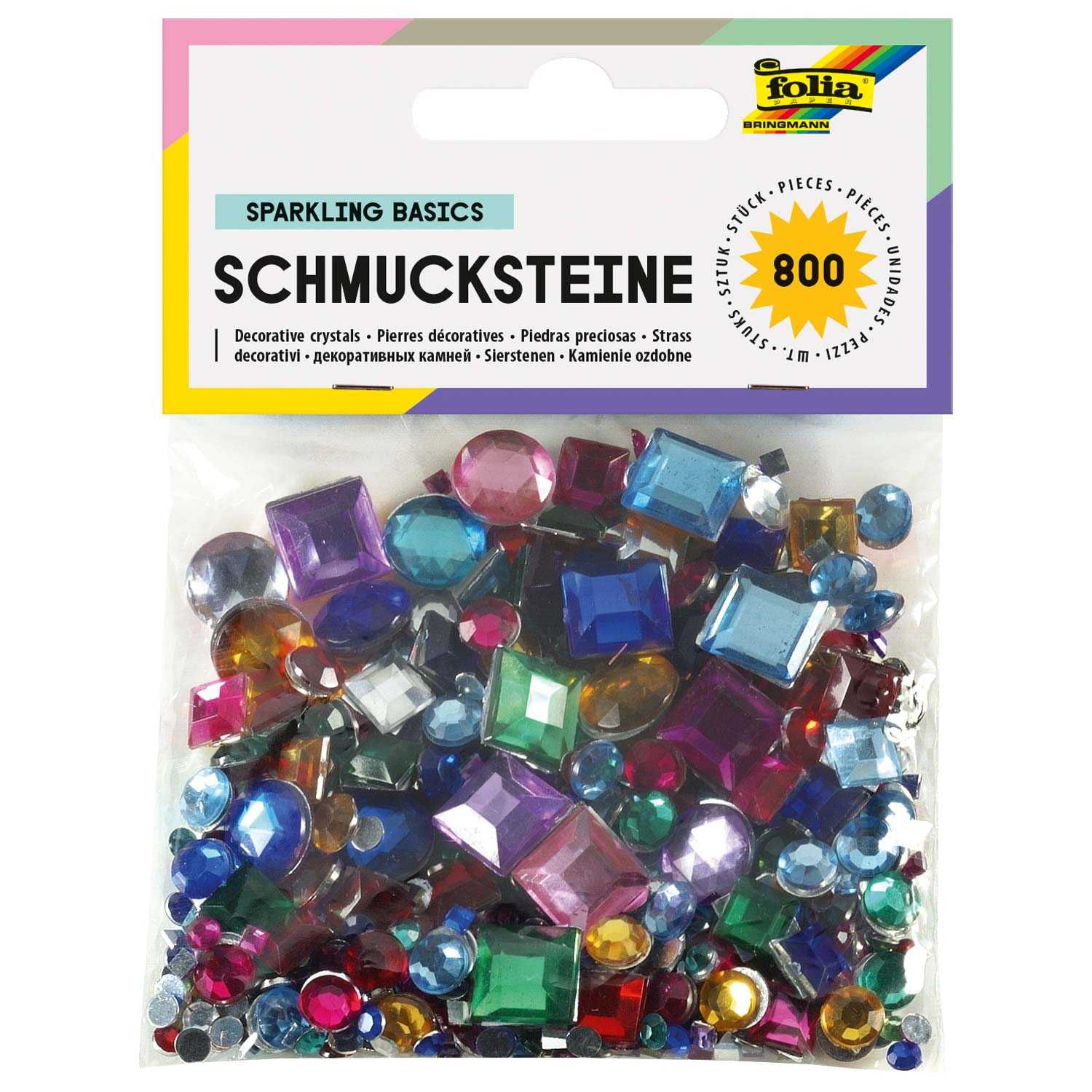 Schmucksteine folia, eckig/rund