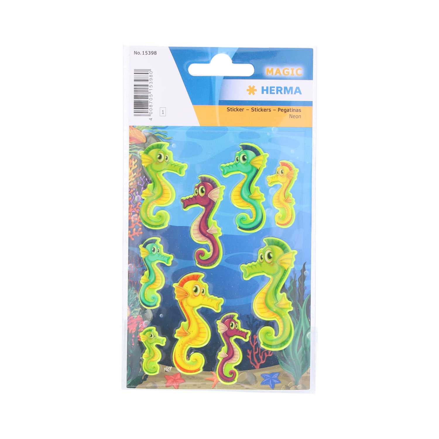 Herma Magic Sticker Seepferdchen Neon