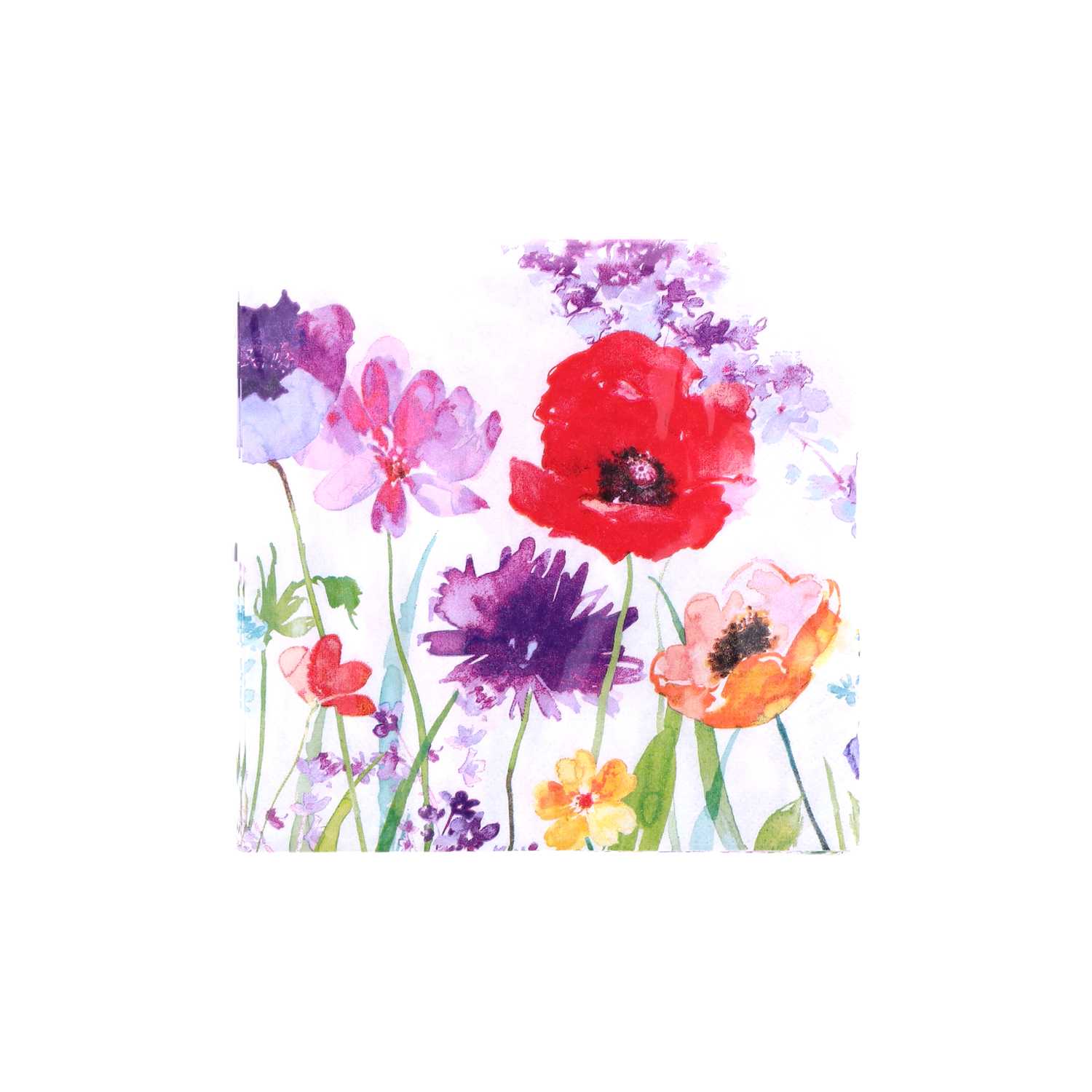 Servietten 20er 33x33cm Blumen aquarell