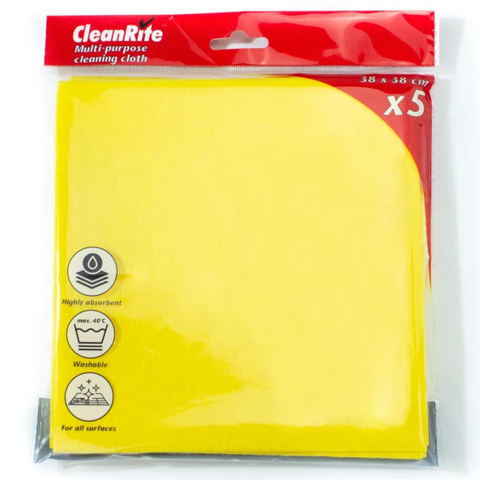 Vliestuch gelb, 5er Pack, 5 Stk. von Cleanrite