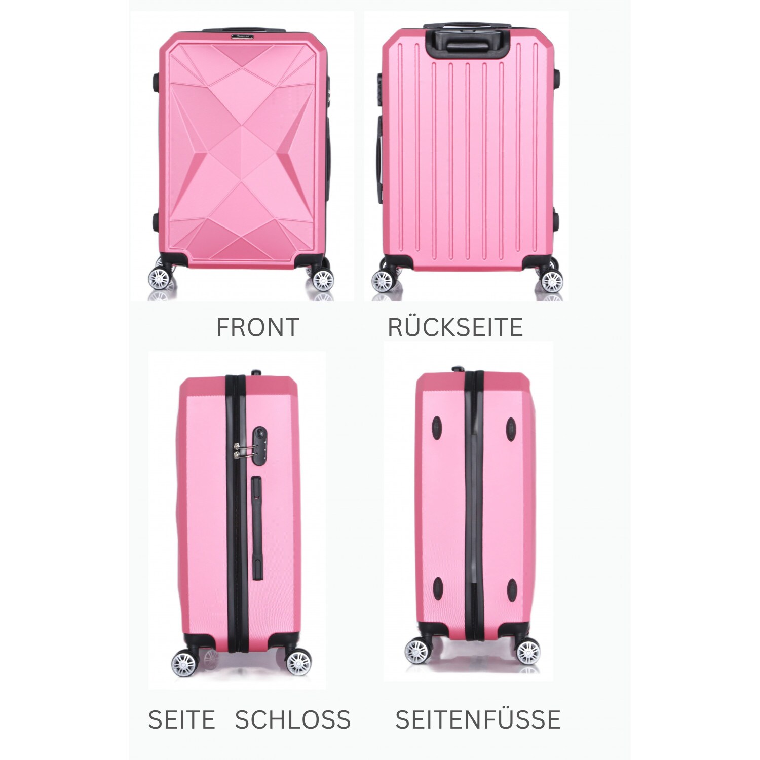 Reisekoffer ABS-03 Koffer 3-teilig Hartschale Trolley Set Kofferset