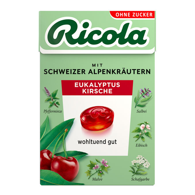 Eukalyptus Kirsche ohne Zucker, 50g von Ricola