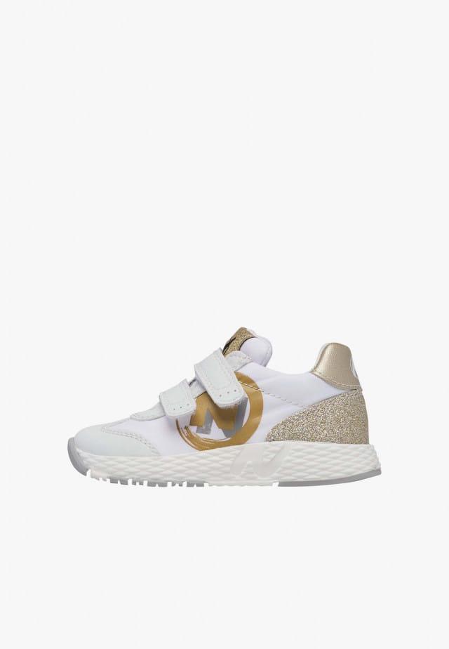 NATURINO JESKO 2 VL.Sneakers aus Veloursleder und technischem Gewebe, Weiß-Platin