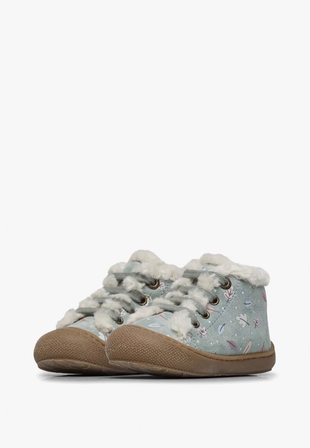 NATURINO LALLITLauflernschuhe aus Veloursleder und Wolle, Salbei