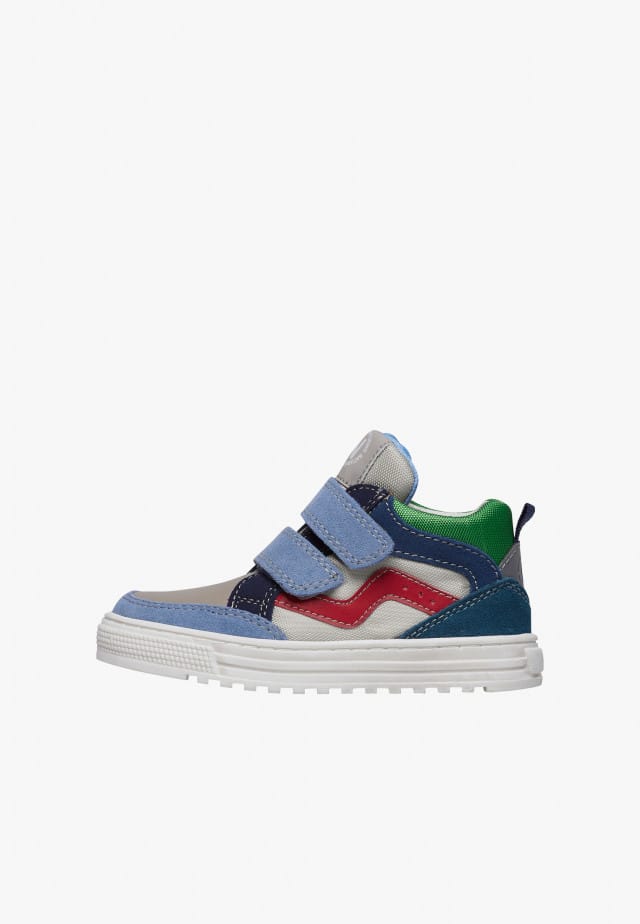 NATURINO MIZAR VL.Sneakers aus Leder un technischem Gewebe, Azurblau-Grau