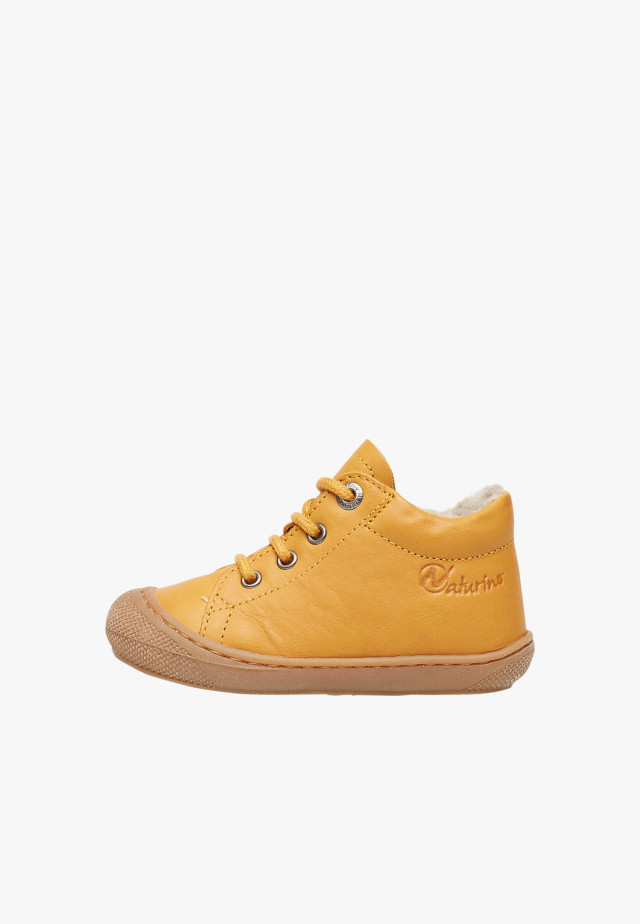 NATURINO COCOONLauflernschuhe aus Leder mit Wollfutter, Kürbis