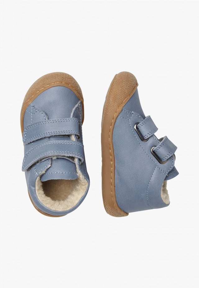 NATURINO COCOON VLLauflernschuhe aus Nappaleder mit Wollfutter, Himmelblau