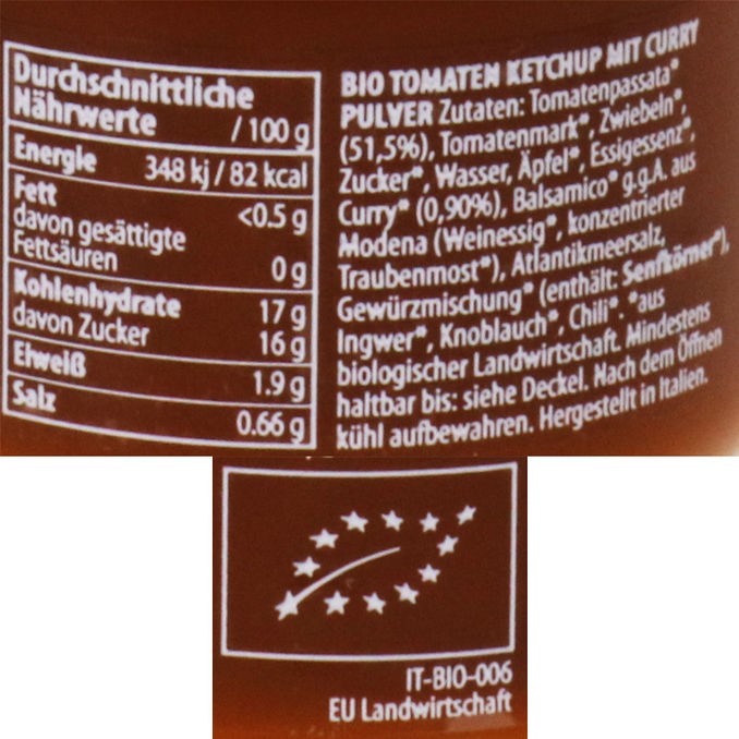 BIO Curry Ketchup, 270ml von Curtice Brothers