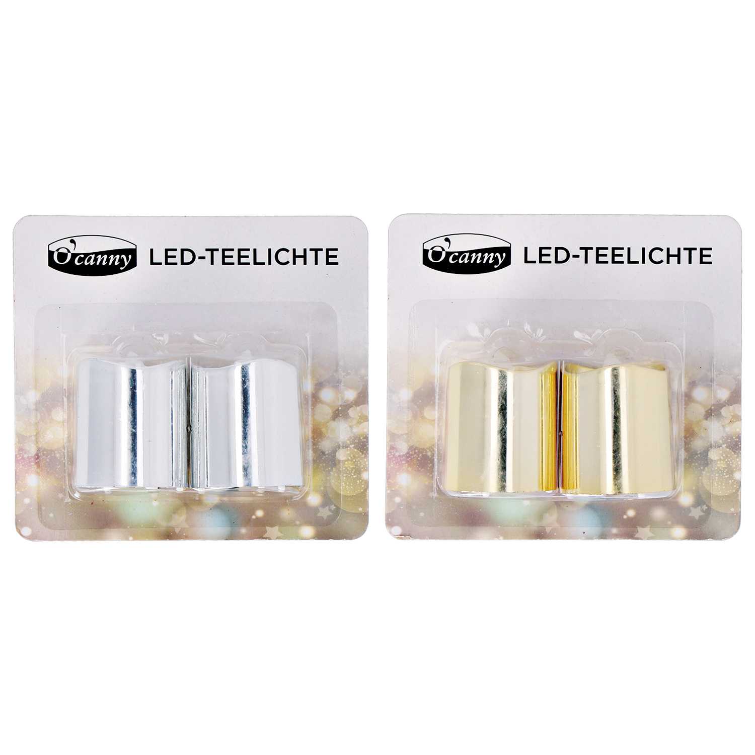 Teelichte LED 2er, 3f sort