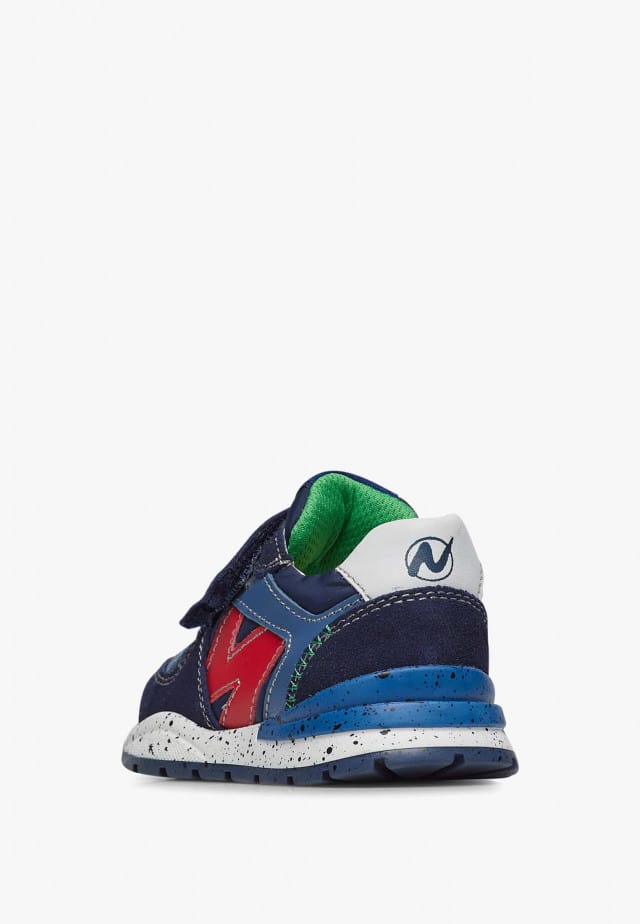 NATURINO ZIMMY VL.Sneakers aus Veloursleder und technischem Gewebe, Marineblau