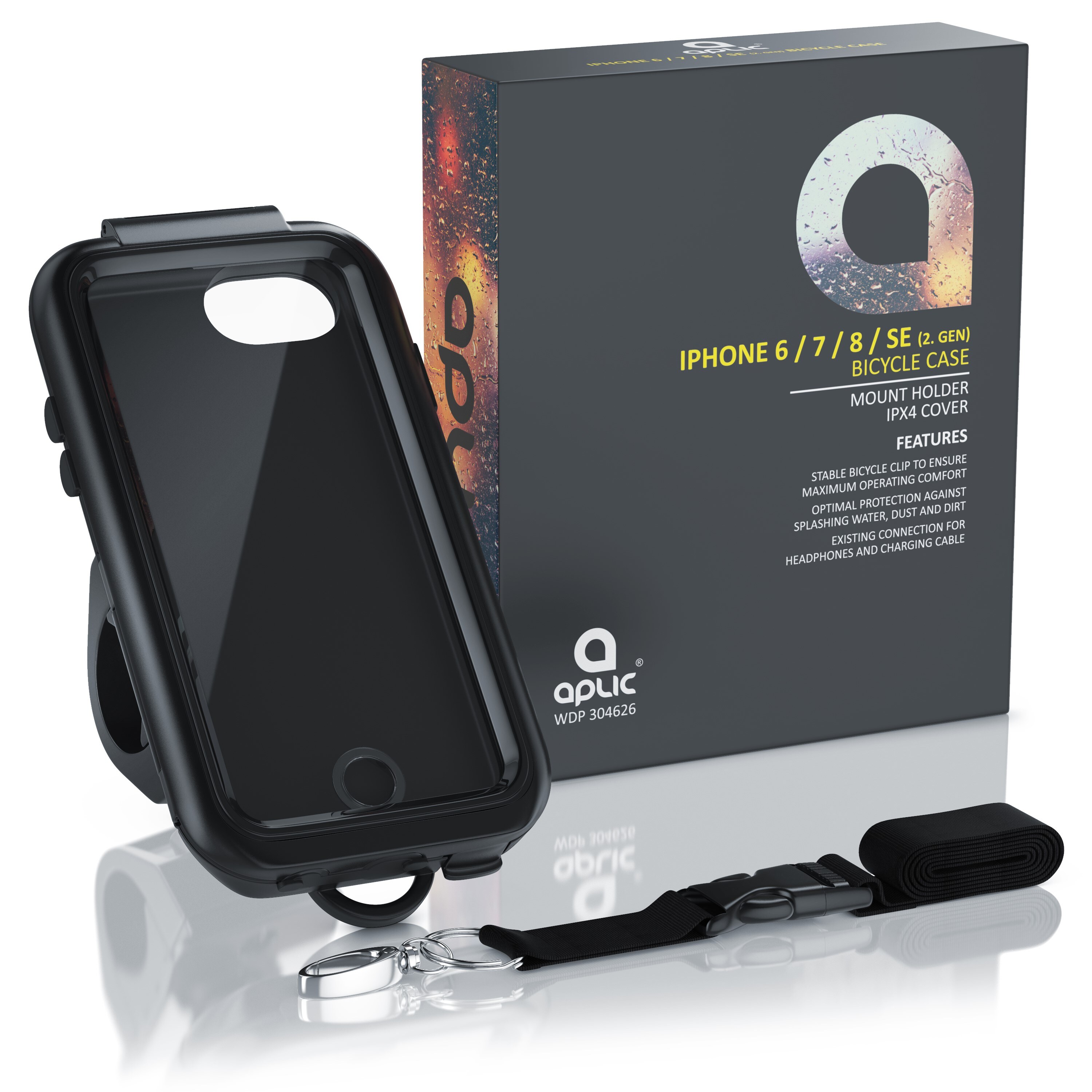 Aplic wasserabweisende Fahrradhalterung für Apple iPhone 6 / 7 für alle Fahrradtypen und Lenker