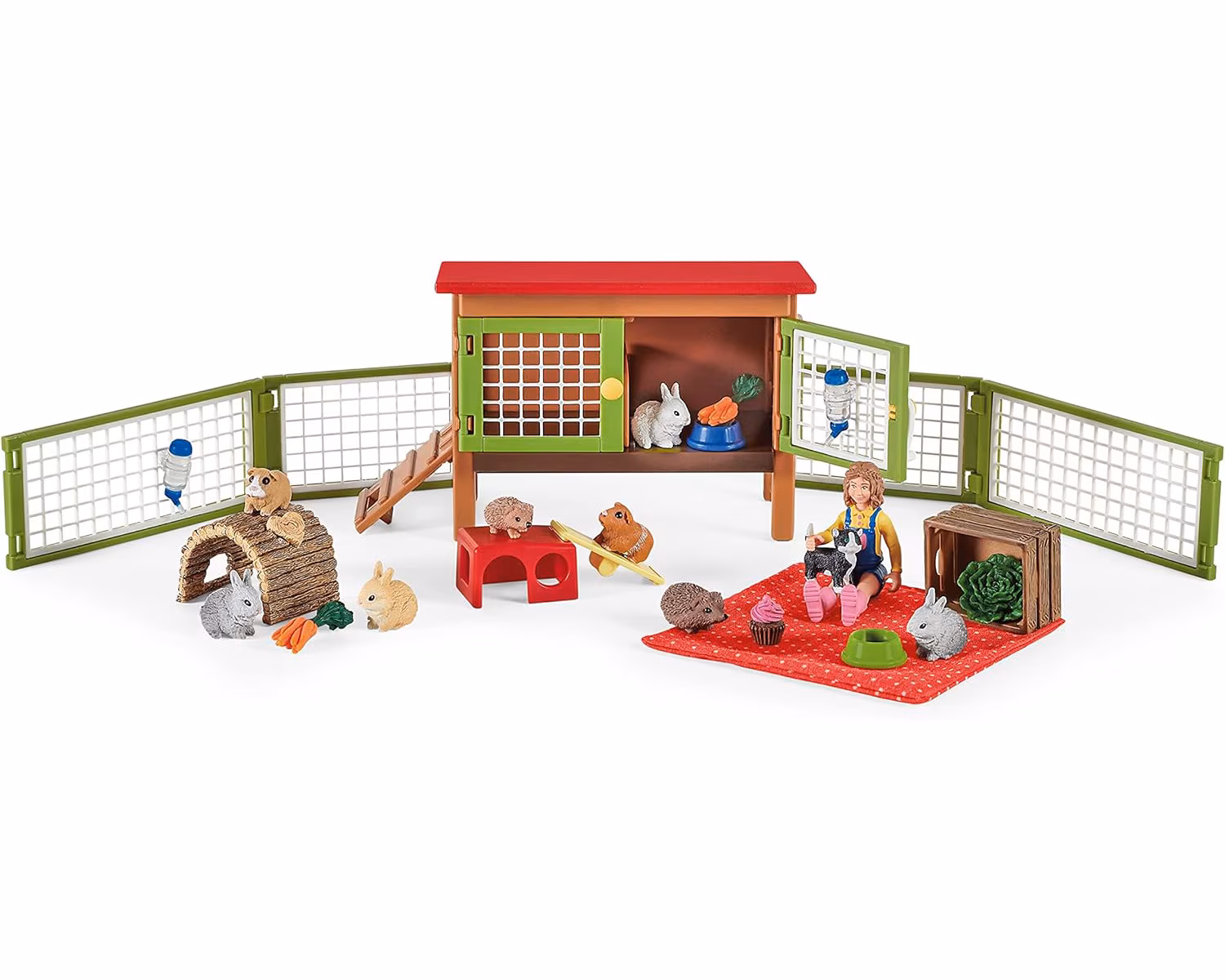 Schleich Farm World Set - Tierarztbesuch auf dem Bauernhof + Picknick mit kleinen Haustieren