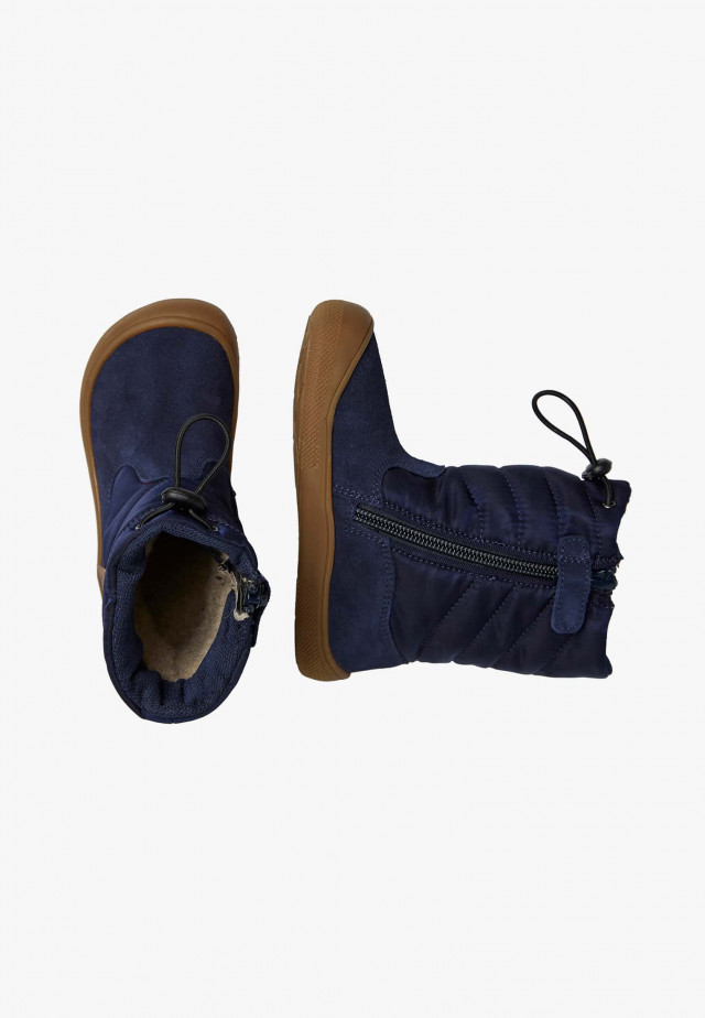 NATURINO BISQUI ZIP WPBarfußstiefel aus Leder und Stoff, Marineblau
