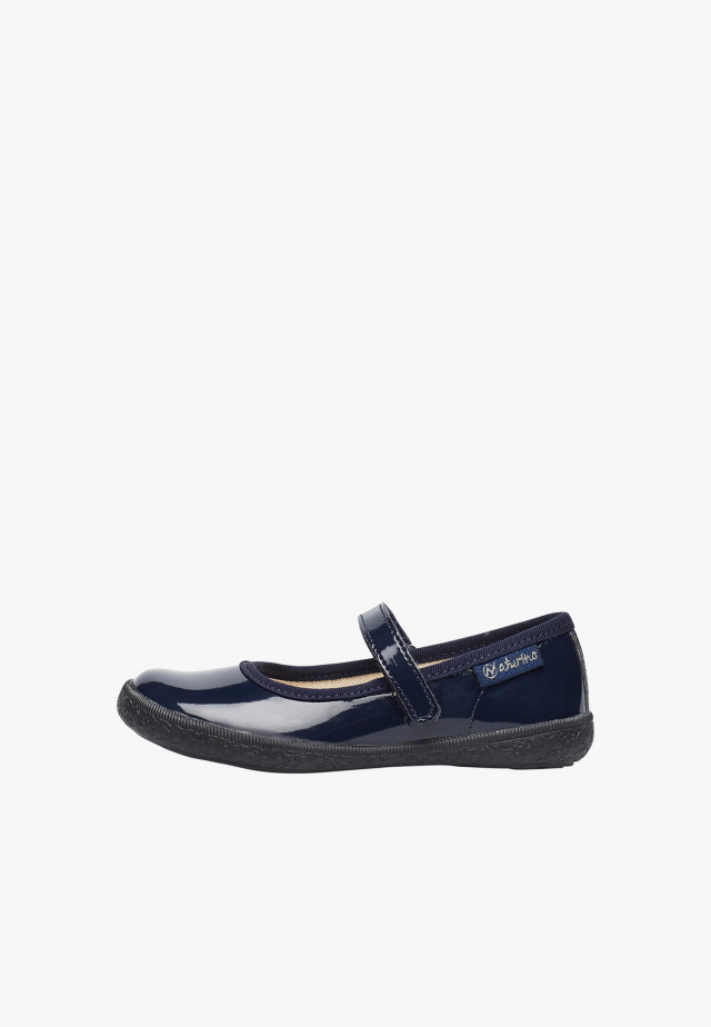 NATURINO PAVIABallerinas mit Riemchen aus Lackleder, Blau