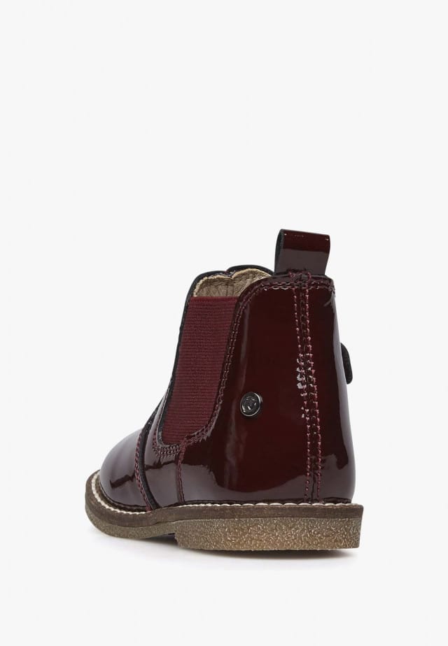 NATURINO ARTHURChelsea-Boots aus Lackleder mit Reißverschluss, Bordeaux