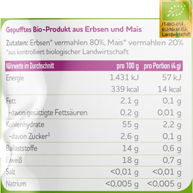 BIO Erbsen Puffs, 8er Pack, 8x20g von Pumpkin Organics