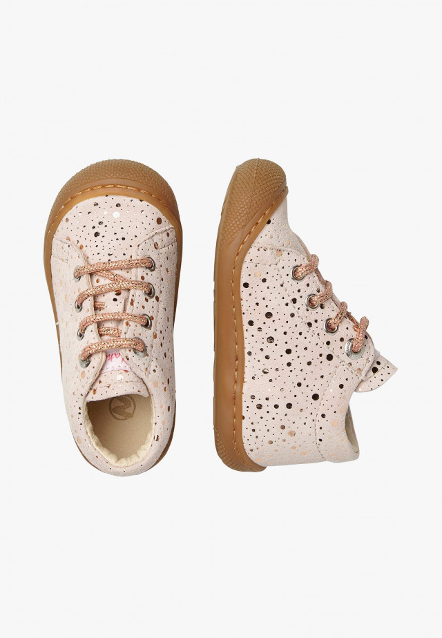 NATURINO COCOONLauflernschuhe aus Veloursleder, Rosa