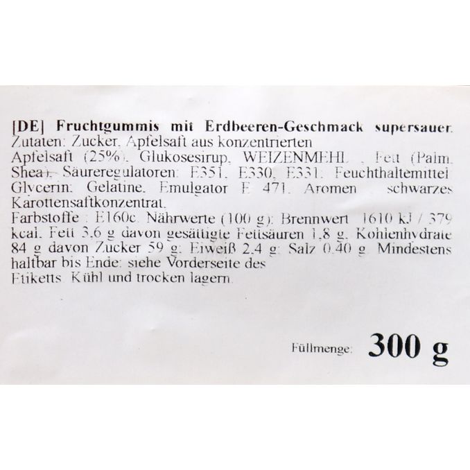Fruchtgummi Sour Strawberrry Dose XXL, 300g von ZoZole