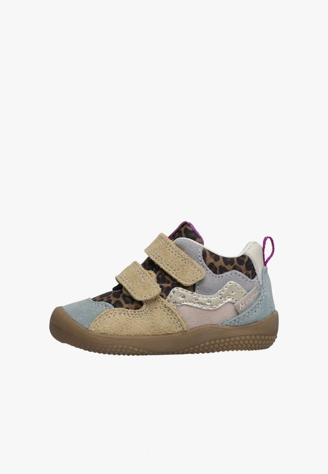 NATURINO LAKKEN VL.Lauflernschuhe aus Leder und Veloursleder mit Tiermotiv, Braun-Grau