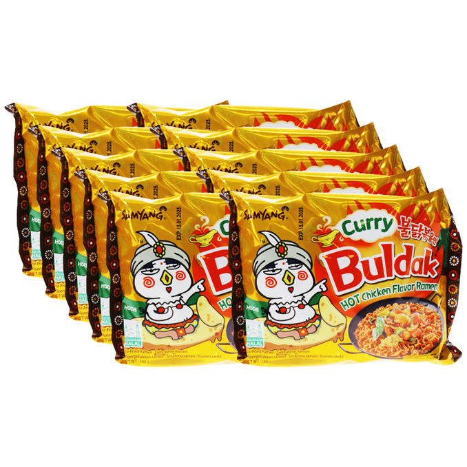 Instantnudeln Hot Chicken Curry, 10er Pack, 10x 140g von Samyang