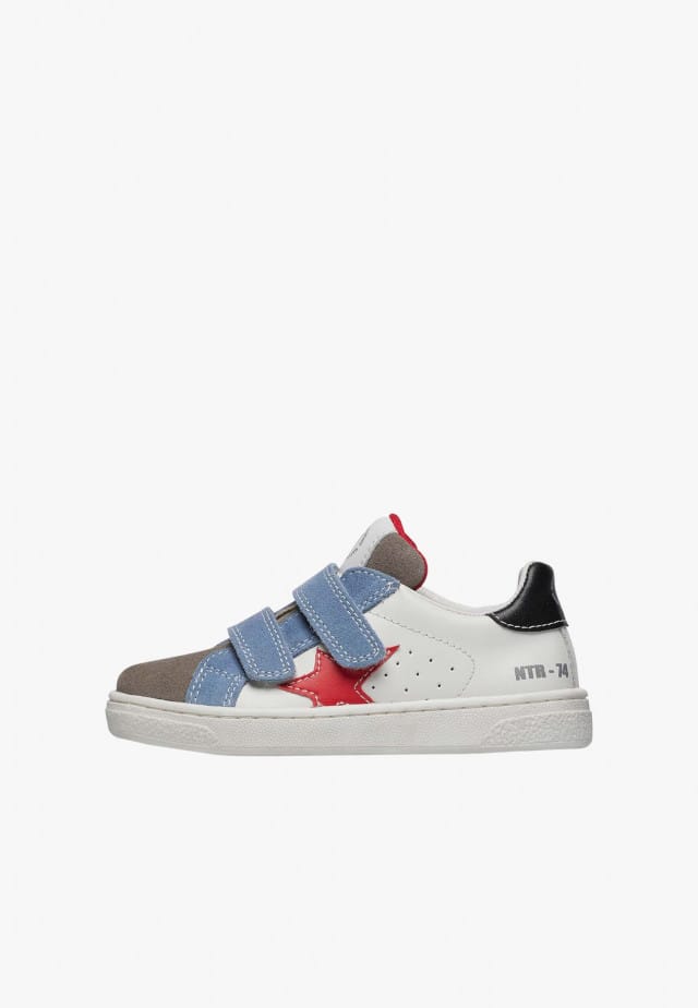 NATURINO PINN VL.Sneakers aus Leder und Veloursleder, Weiß-Grau