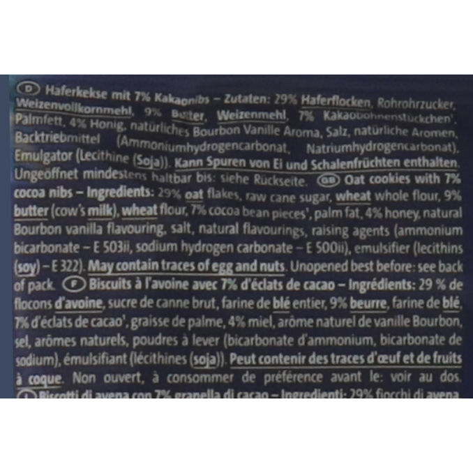 Haferkekse mit Kakaonibs, 110g von Coppenrath