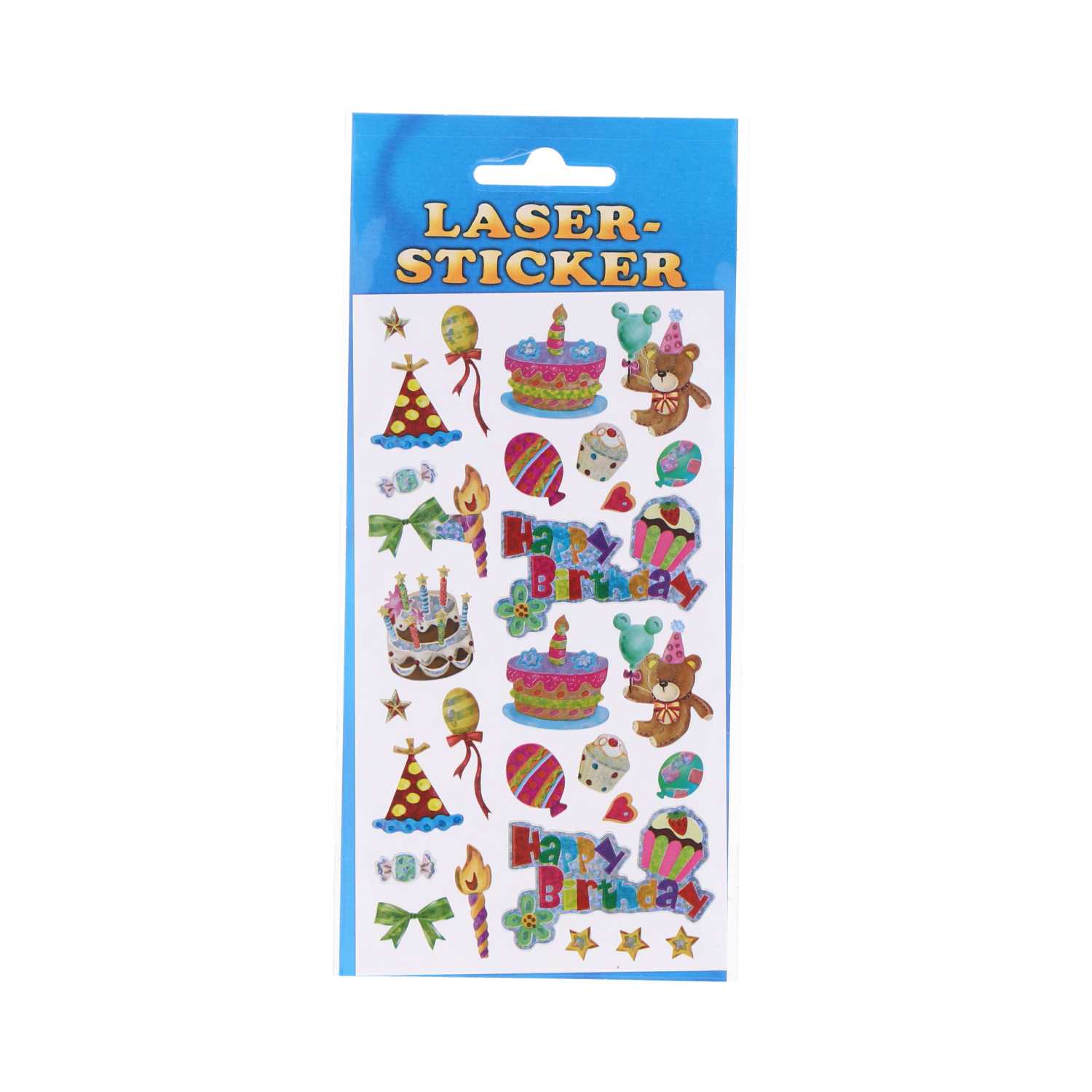 Sticker Laser Happy Birthday 4fach