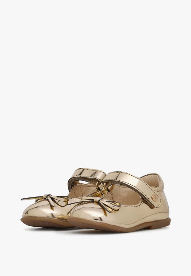 NATURINO BALLETBallerinas aus gespiegeltem Leder, Platin