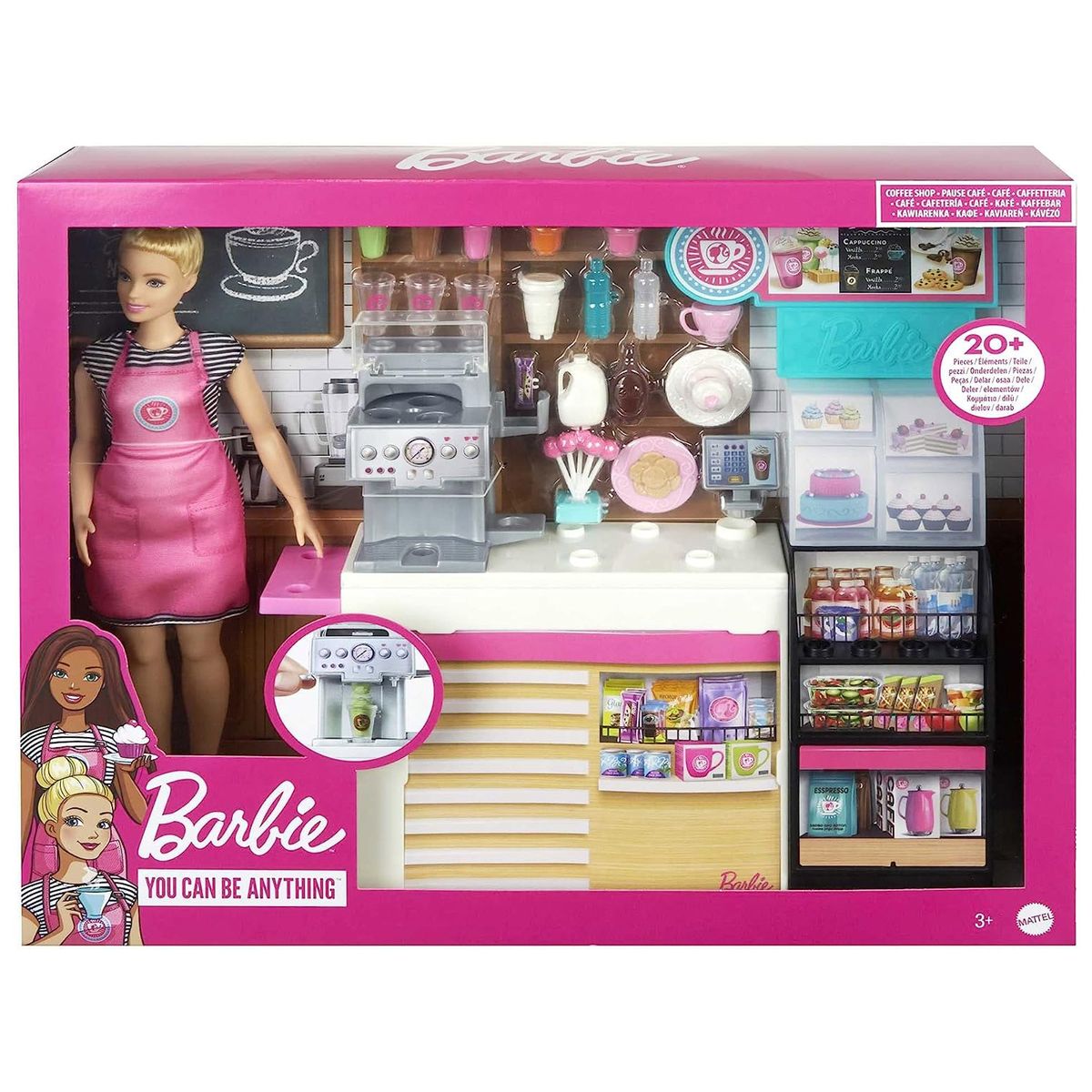 Mattel GMW03 - Barbie - You can be anything - Naschcafe Spielset - Puppe inkl. Zubehör
