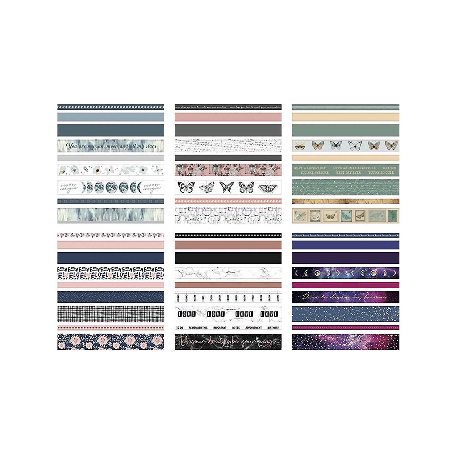 Washi-Tape Klebefilm, 24 Rollen je 3m, Geschenkbox