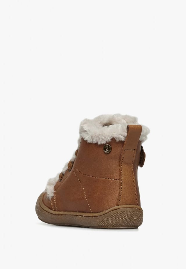 NATURINO BEBAYStiefeletten aus Leder und Wolle, Cognac