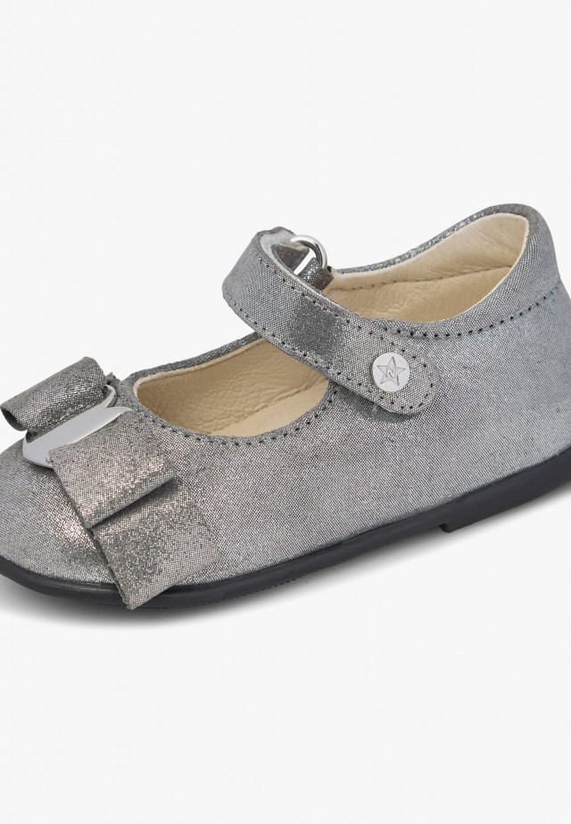 NATURINO JETE'Ballerinas aus Veloursleder, Silber