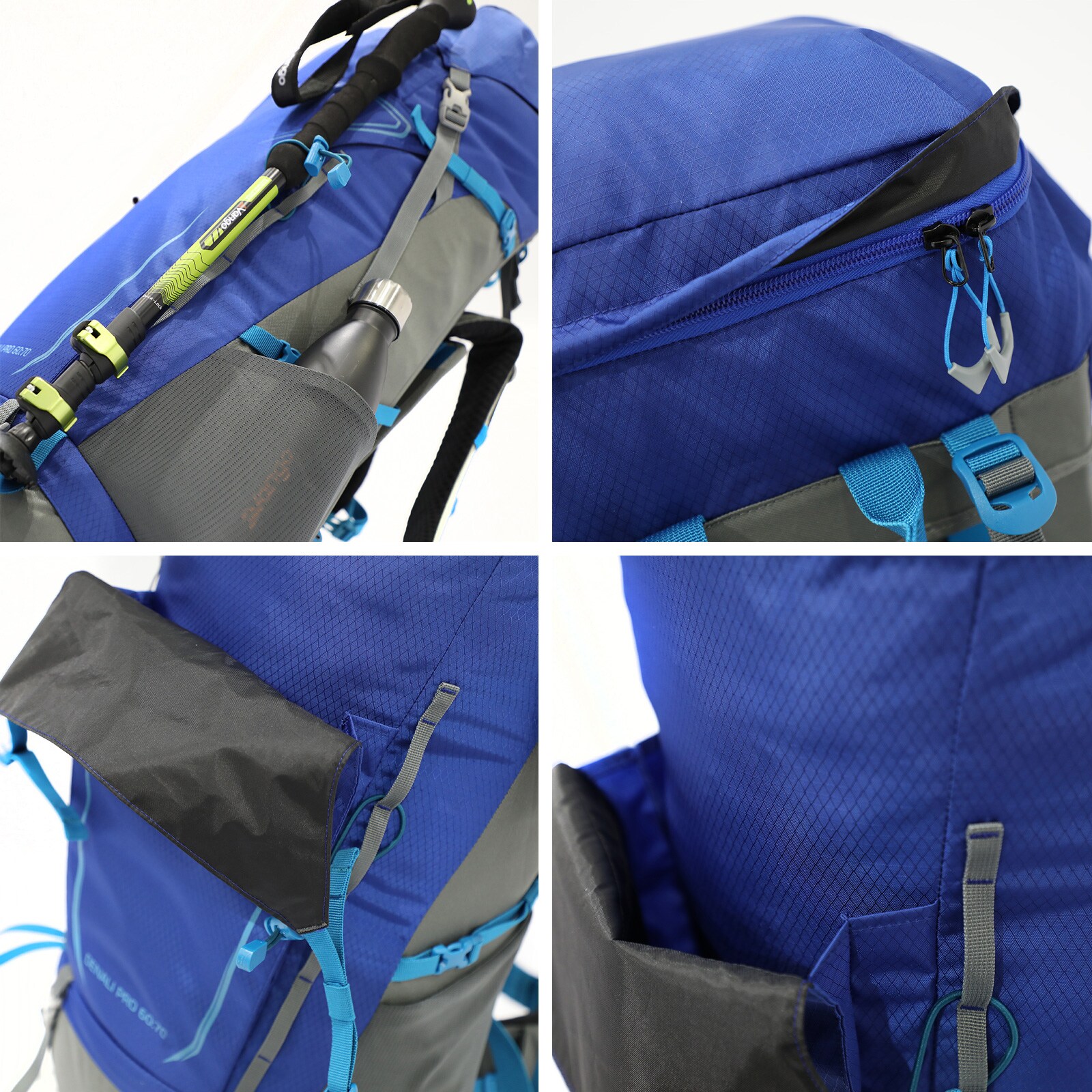 VANGO Trekkingrucksack Denali Pro 60:70 L Outdoor Wander Rucksack Regenschutz Farbe: Classic Blue
