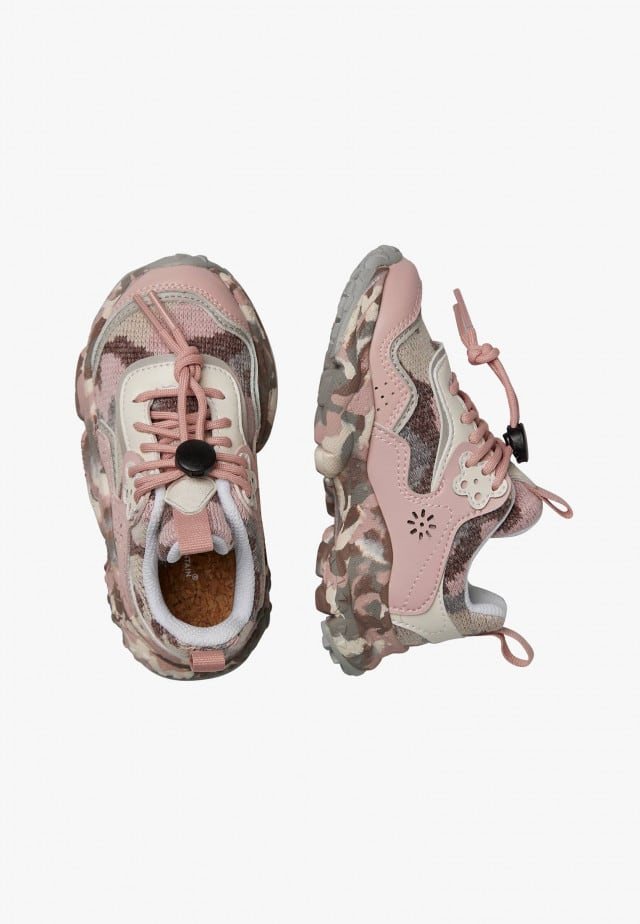 DOI JUNIOR.Sneakers aus Kunstleder und technischem Gewebe, Rosa