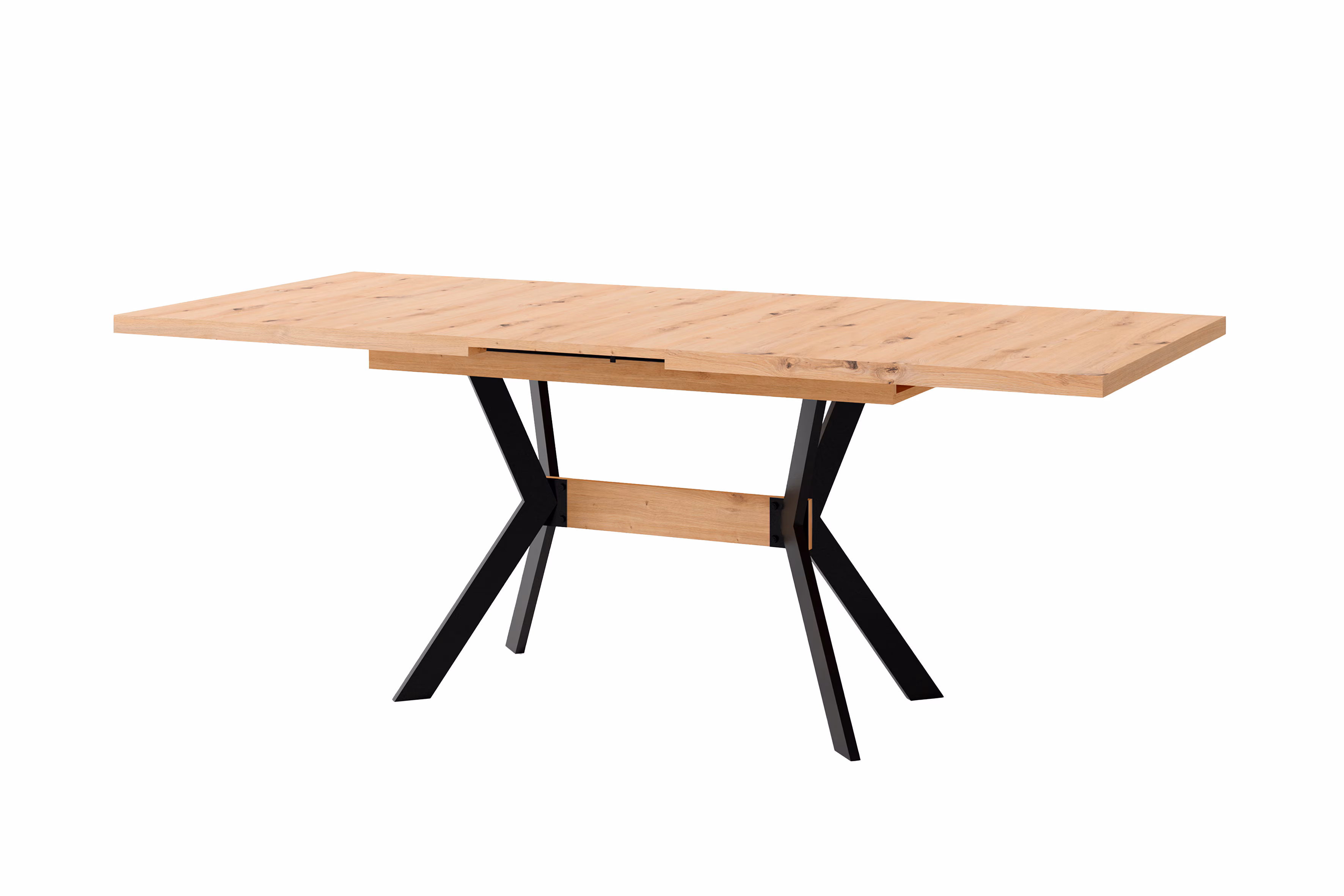 byLIVING Esstisch BREMEN, Breite 160 cm, Auszug 200 cm, Artisan Eiche/schwarz