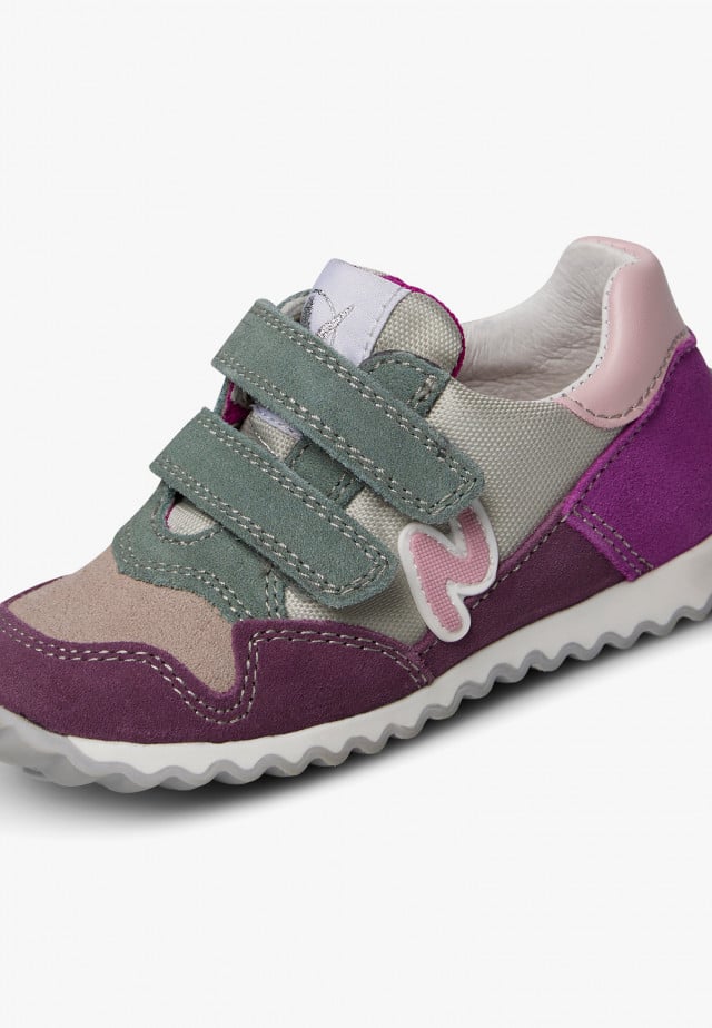 NATURINO SAMMY 2 VL.Sneakers aus Veloursleder und Gewebe, Beige-Violett