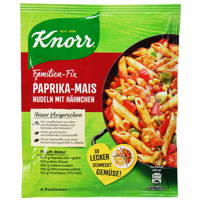 Knorr Fix Paprika-Mais Nudeln mit Hähnchen, 42g von Knorr