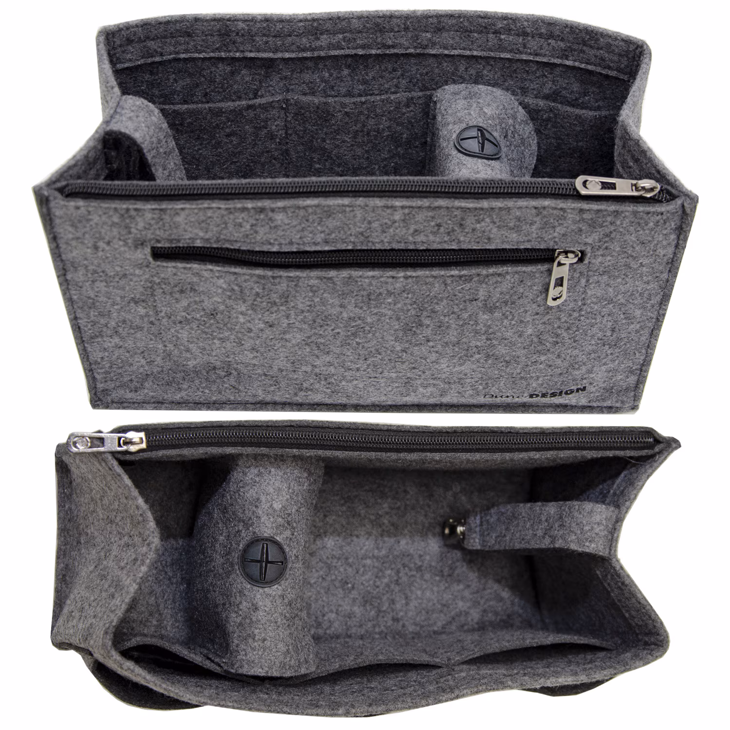 Handtaschen Organizer 30x12x17 cm Filz Tasche Innentasche Taschen Einsatz L Grau