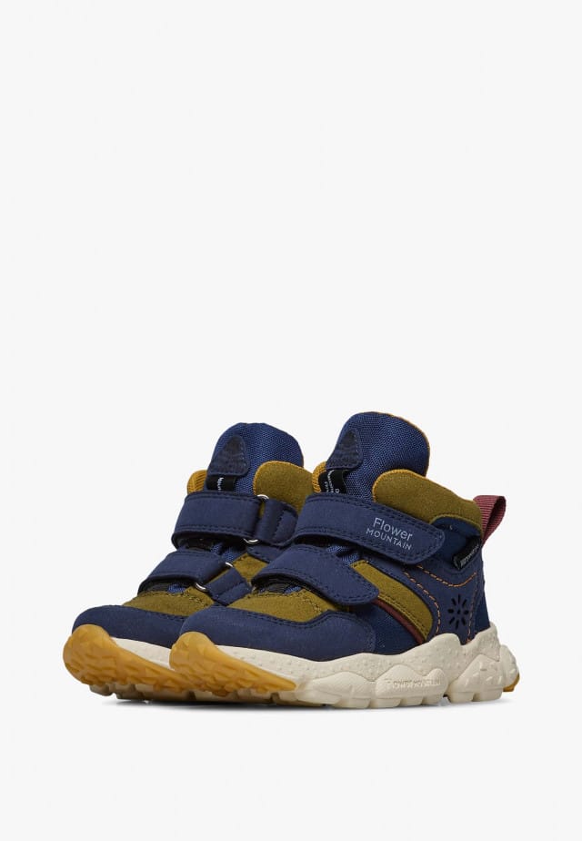 RIKU JUNIOR WP VL.Stiefeletten aus Kunstleder und technischem Gewebe, Militärgrün-Marineblau