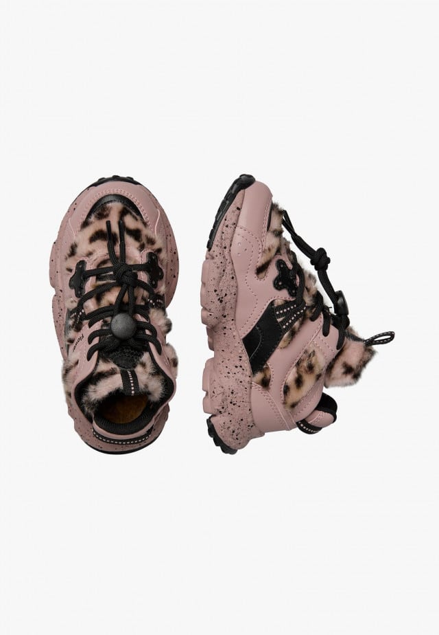 YAMANO 3 HIGH JUNIOR.Hohe Sneakers aus Kunstleder und Wolle, Rosa