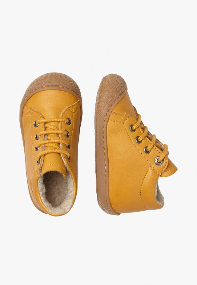 NATURINO COCOONLauflernschuhe aus Leder mit Wollfutter, Kürbis