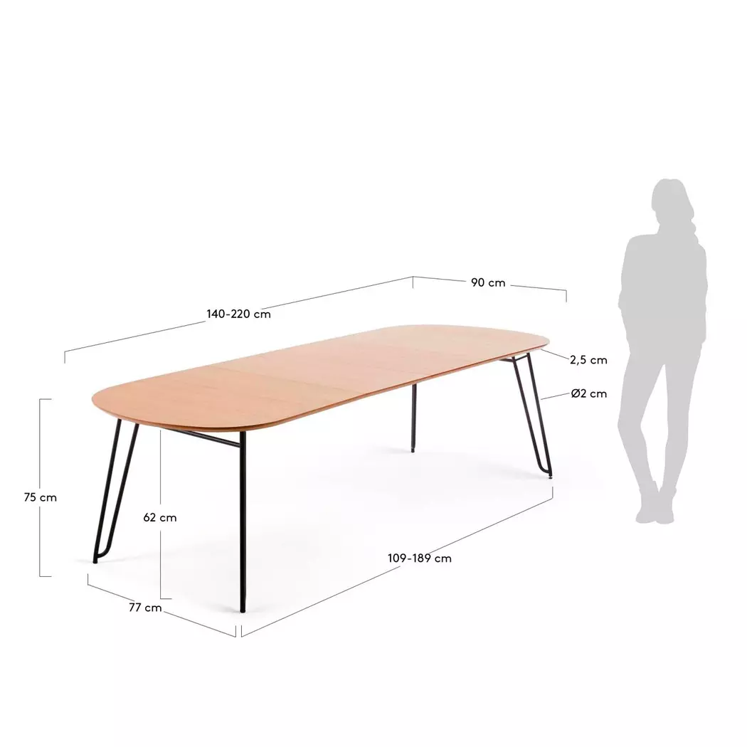 Esstisch mit Auszug Novac 140/220 x 90 cm
