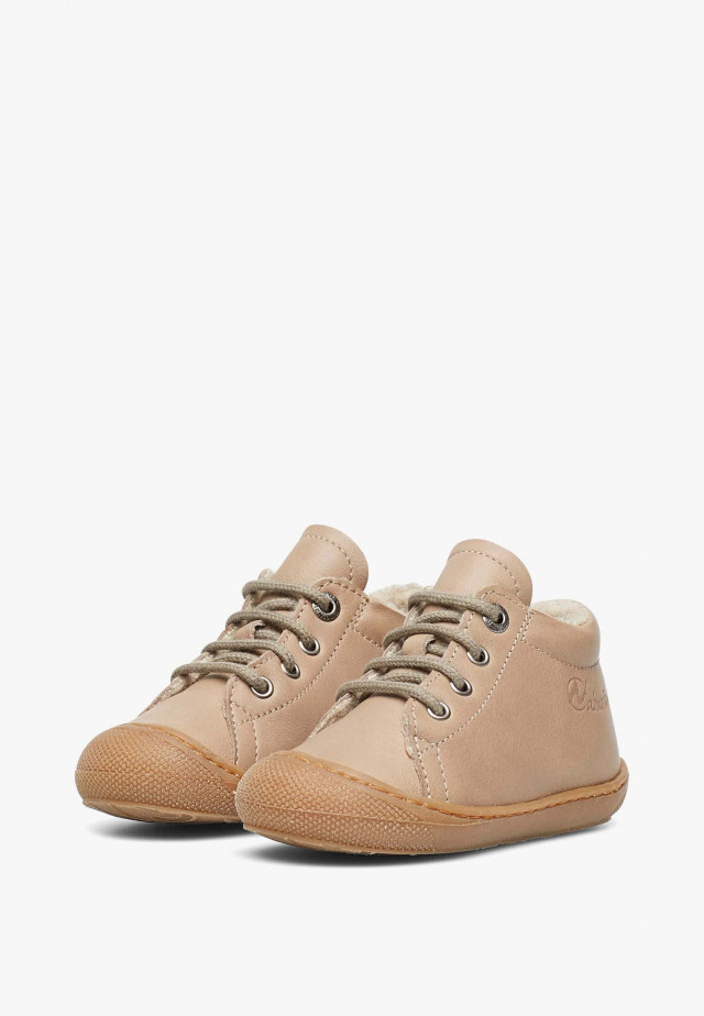 NATURINO COCOONLauflernschuhe aus Leder mit Wollfutter, Beige
