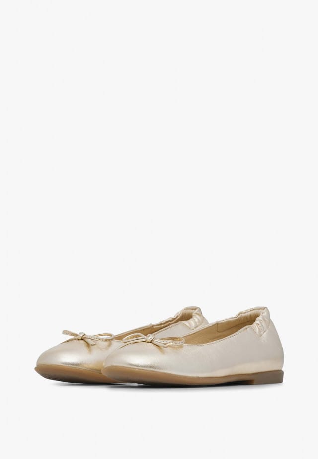 NATURINO CROISE'Ballerinas aus Metallic-Leder, Platin